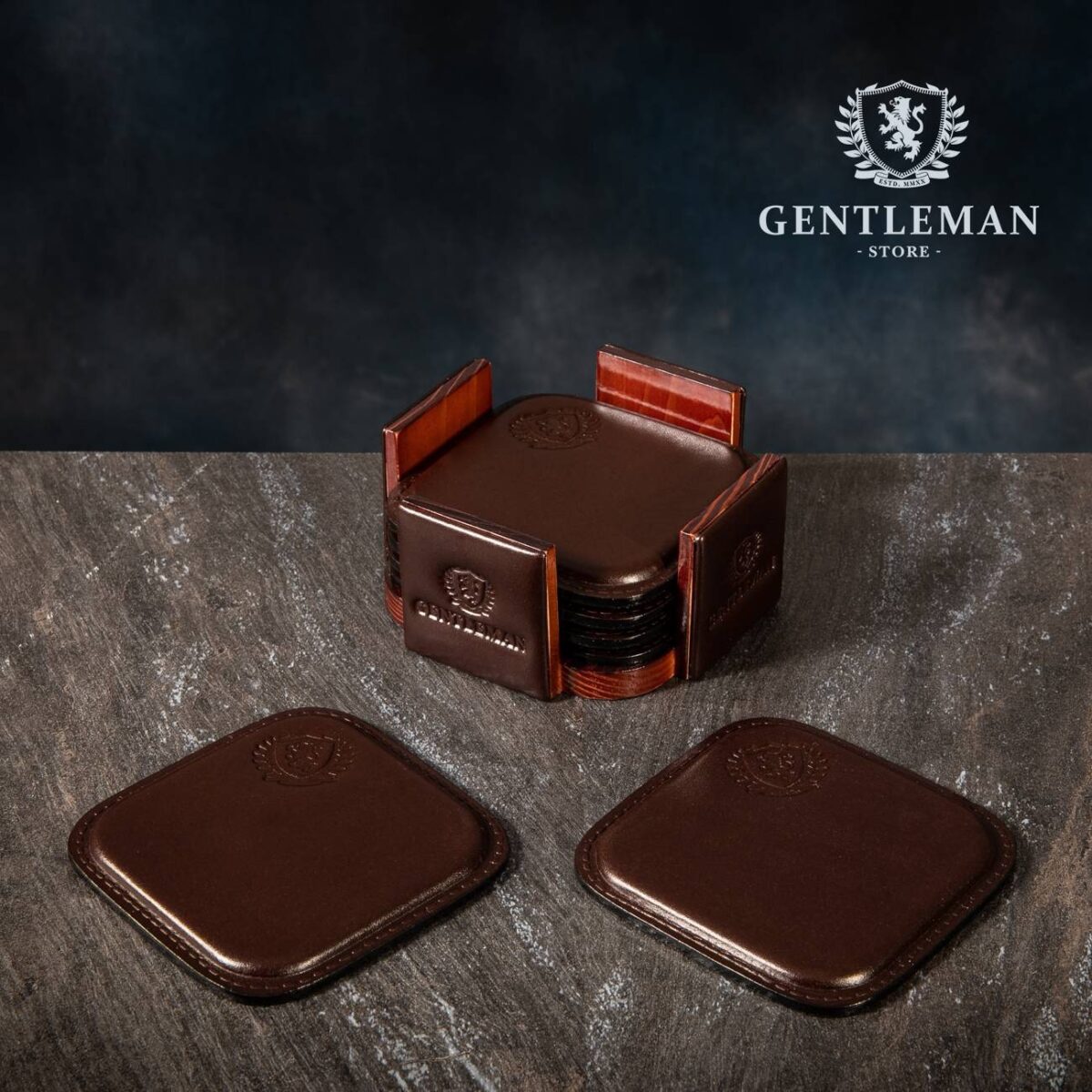 KP01 | kožni podmetači za čaše Gentleman - Слика 2